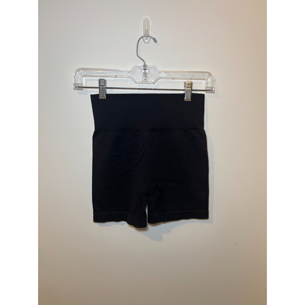 Women's Black Ribbed Biker Shorts -‎ Size Small